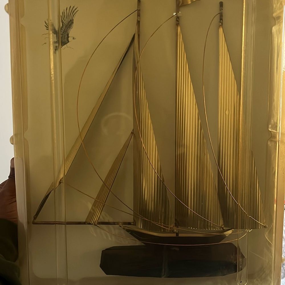 Yosi mid century brass boat in box